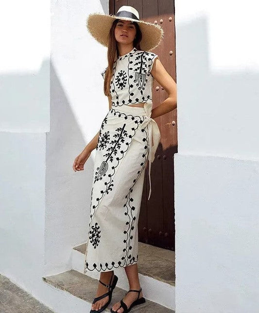 Shine | Conjunto estampado Top y Falda