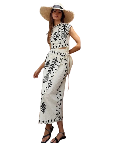 Shine | Conjunto estampado Top y Falda