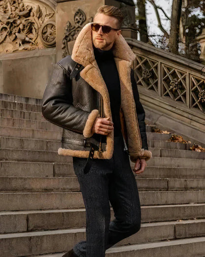 King | Chaqueta de cuero acolchada