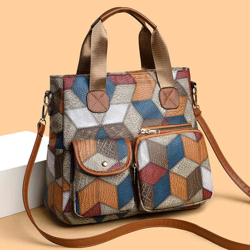 Dalia™ | Bolso de mano de piel con mosaico