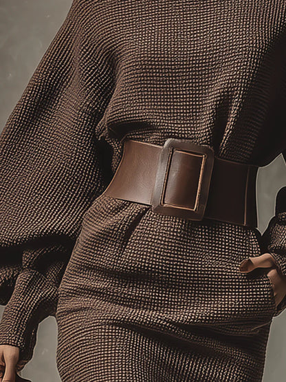 NINA | Vestido corto de malla con cinturón estructurado