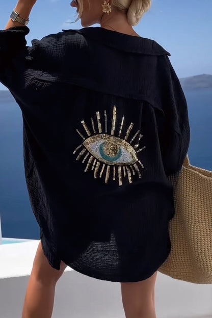 Rauw | Camisa bordada brillante con estilo