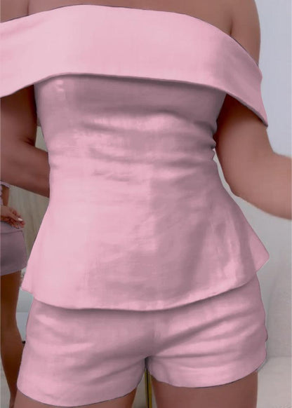 Traje de dos piezas de algodón y lino blanco